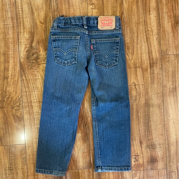 LEVIS 511 Slim Boys Blue Denim Jeans Waist Tighteners Size 4 - Picture 6 of 10